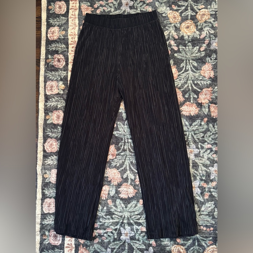 Express High Waisted Crinkle Wide Leg Pants